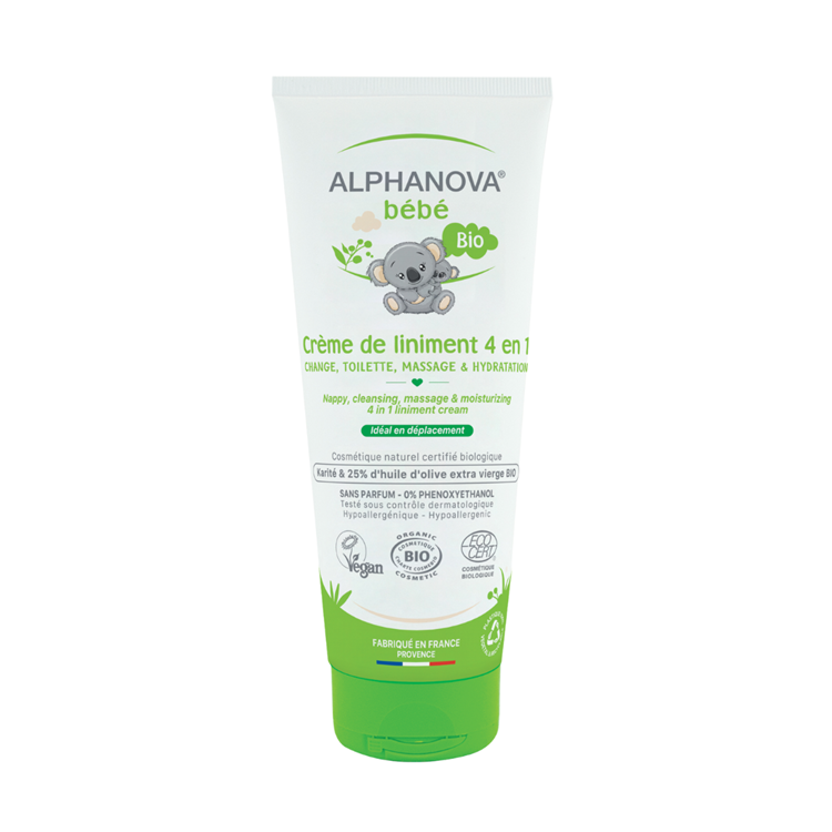 Alphanova Baby bio liniment cream 4-in-1 (200 ML) - Parfumvrij