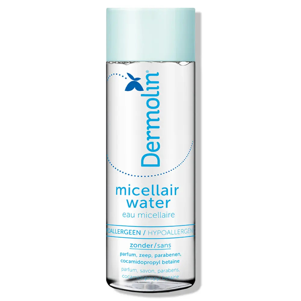 Dermolin micellair water parfumvrij, zachte reiniging en make-up remover voor de gevoelige huid