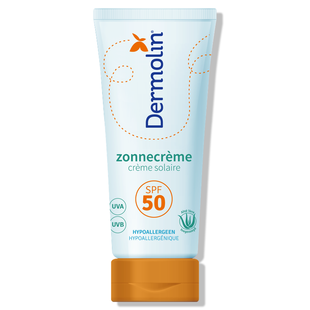 Dermolin zonnecrème parfumvrij, beschermend tegen de zon en geschikt voor de gevoelige huid