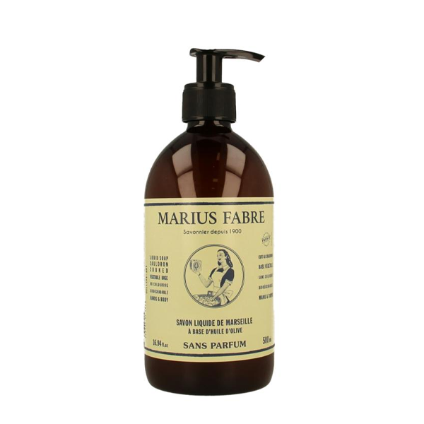 Marius Fabre Nature Marseille zeep zonder parfum met pomp (500 ML) - Parfumvrij