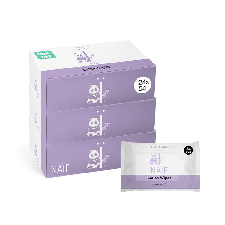 Naïf Plasticvrije Lotion Billendoekjes voor Baby & Kids (24x54 ST) - Parfumvrij