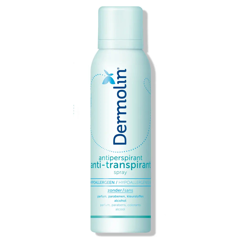 Dermolin anti-transpirant spray, parfumvrij en zacht voor de gevoelige huid