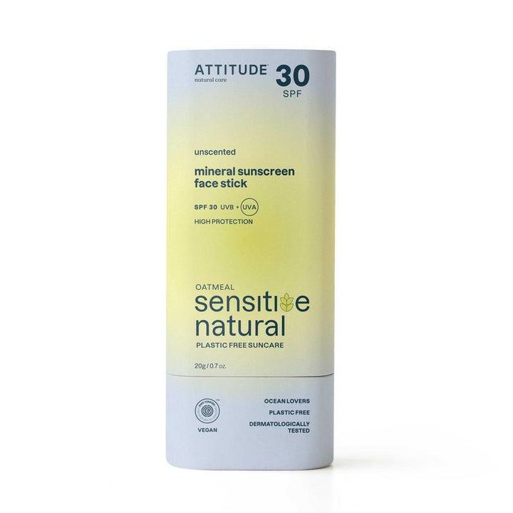 Parfumvrije zonnebrandstick SPF30 van Attitude Sunly voor de gevoelige huid