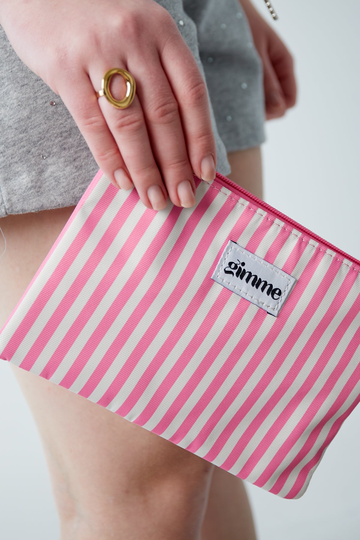 make-up tas streepjespatroon wit en roze