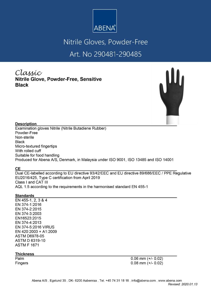 Abena Poedervrije Nitrile Handschoenen Maat Medium (10x100 ST) Abena