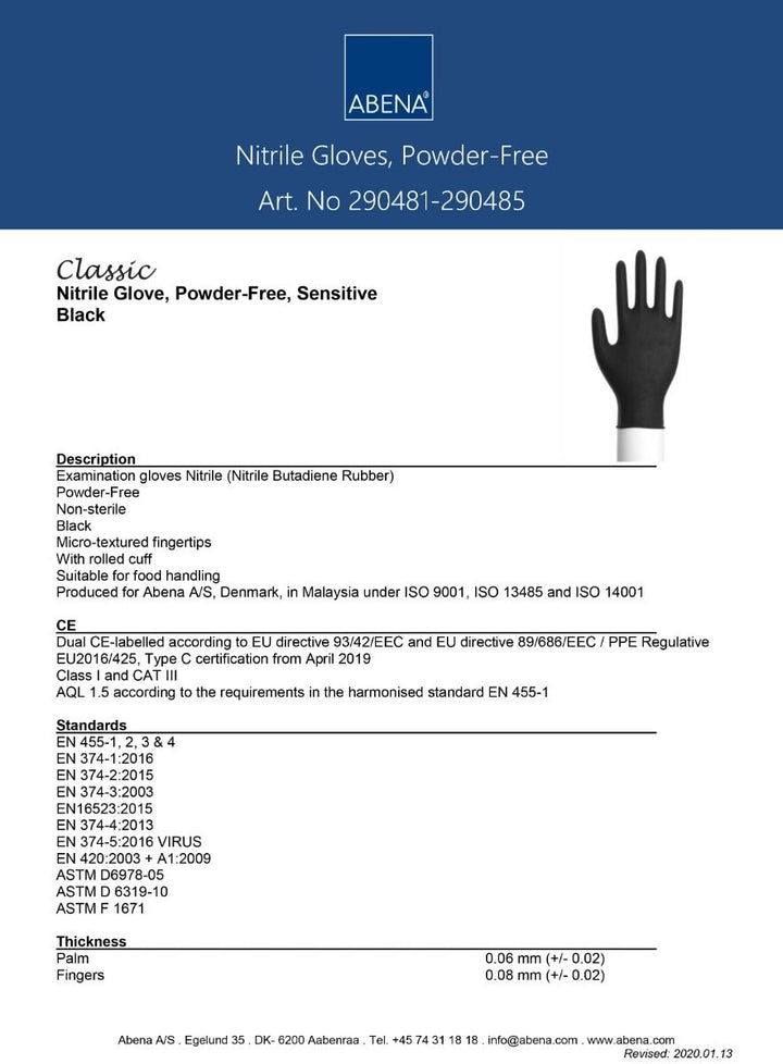 Abena Poedervrije Nitrile Handschoenen Maat Medium (10x100 ST) Abena