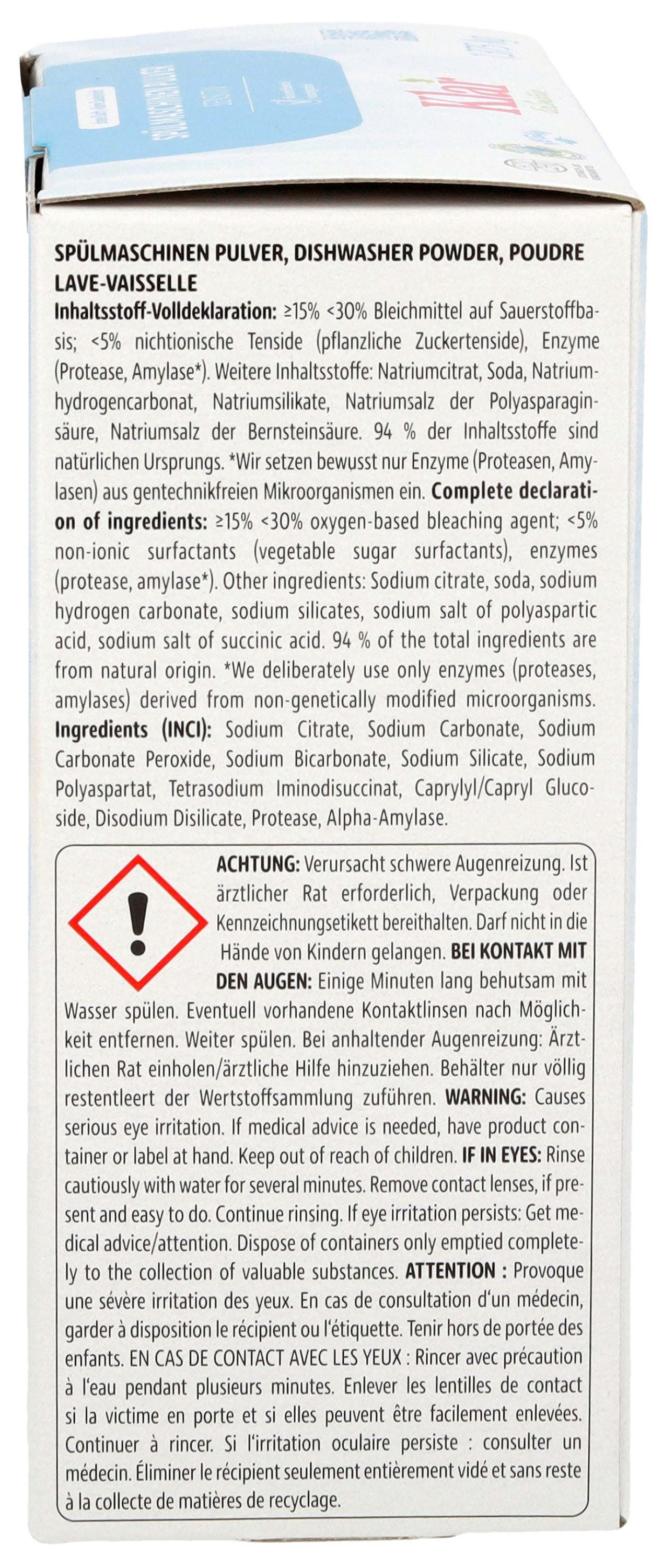 Klar vaatwasmachine poeder (1,375 kg)