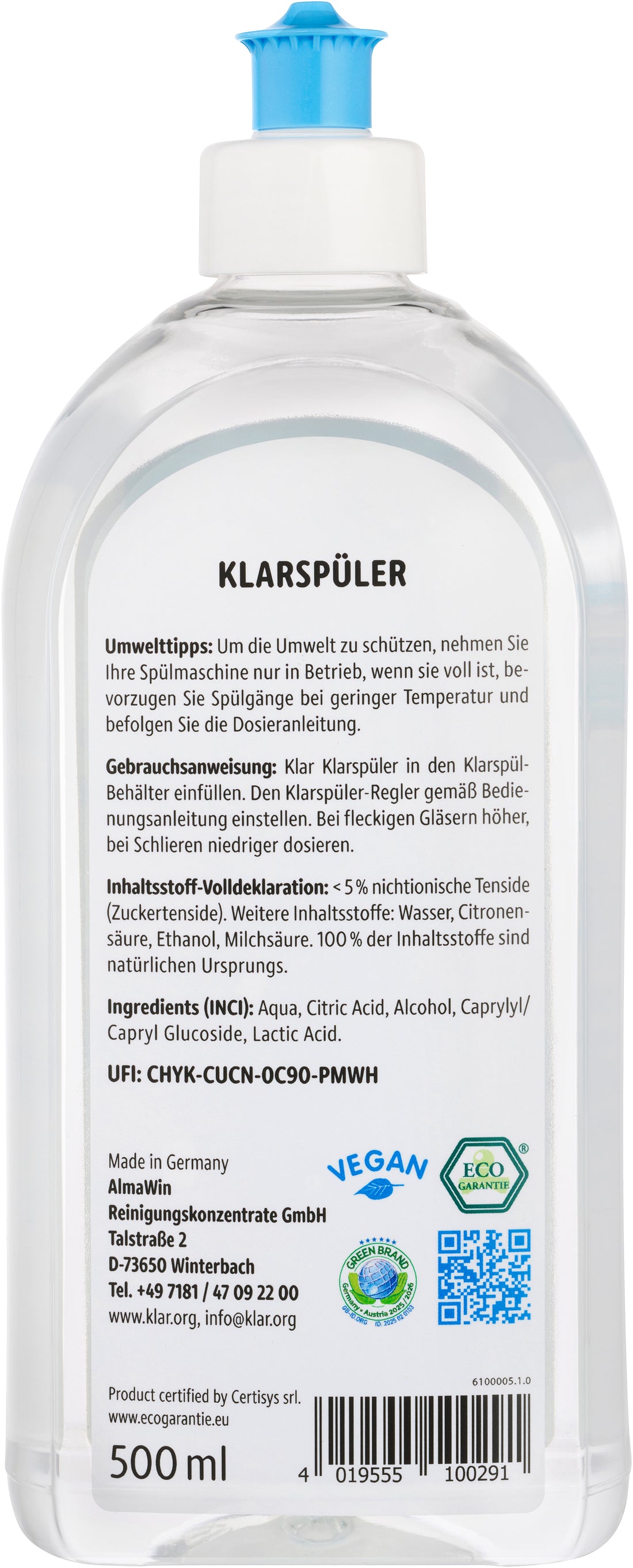 Klar Glansspoelmiddel (0,5 L)