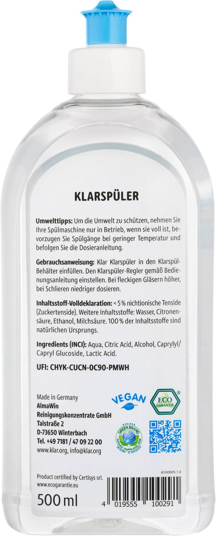 Klar Glansspoelmiddel (0,5 L)
