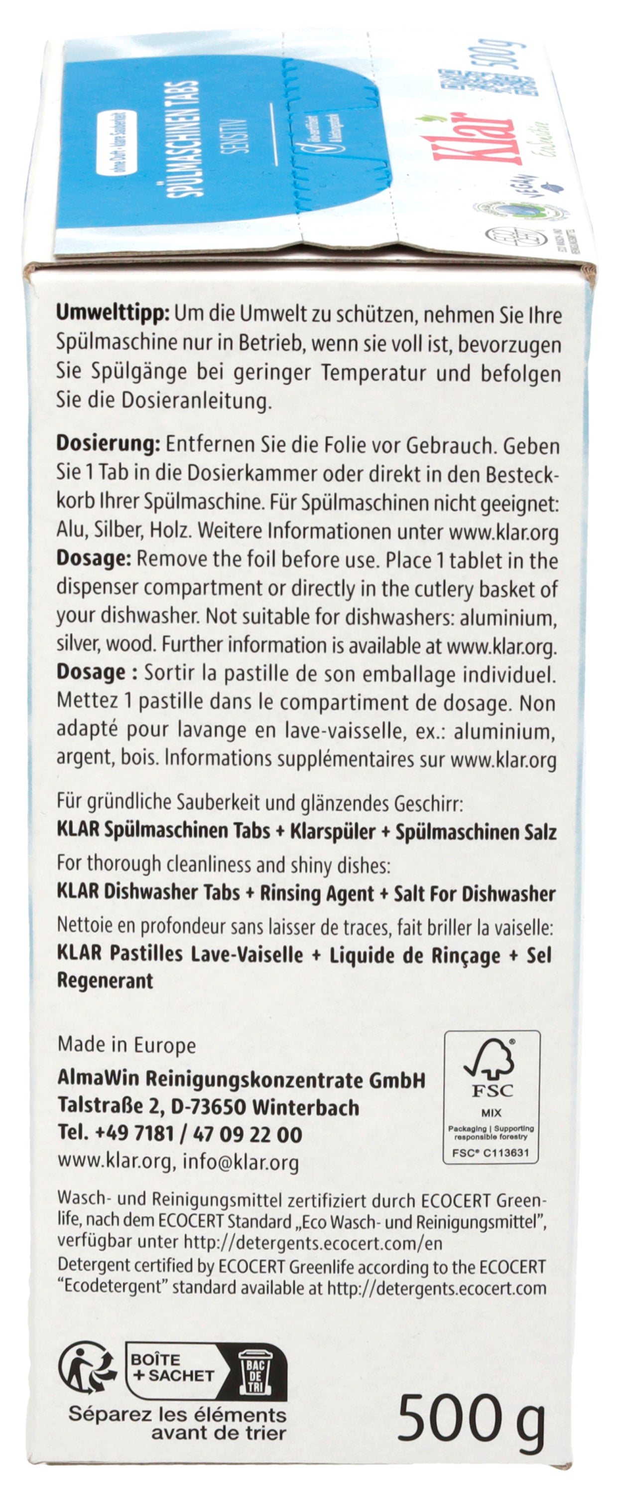 Klar Vaatwastabletten (25 ST)
