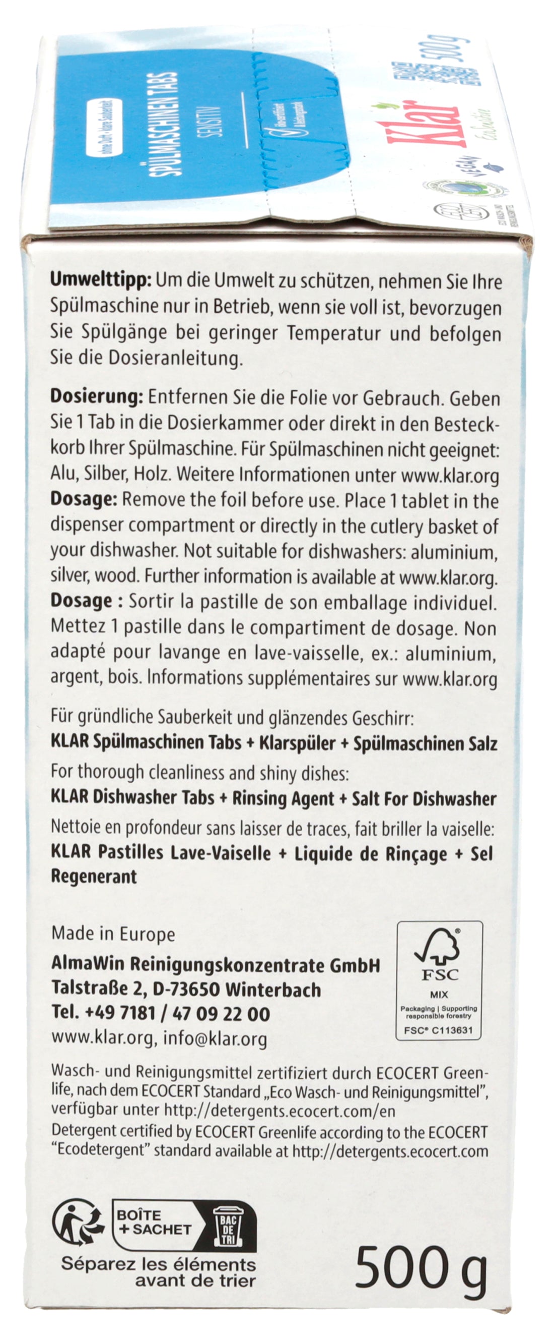 Klar Vaatwastabletten (25 ST)
