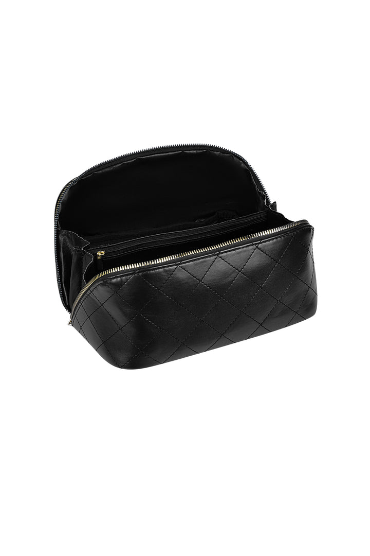 Grote Make-up tas van nepleer in zwart