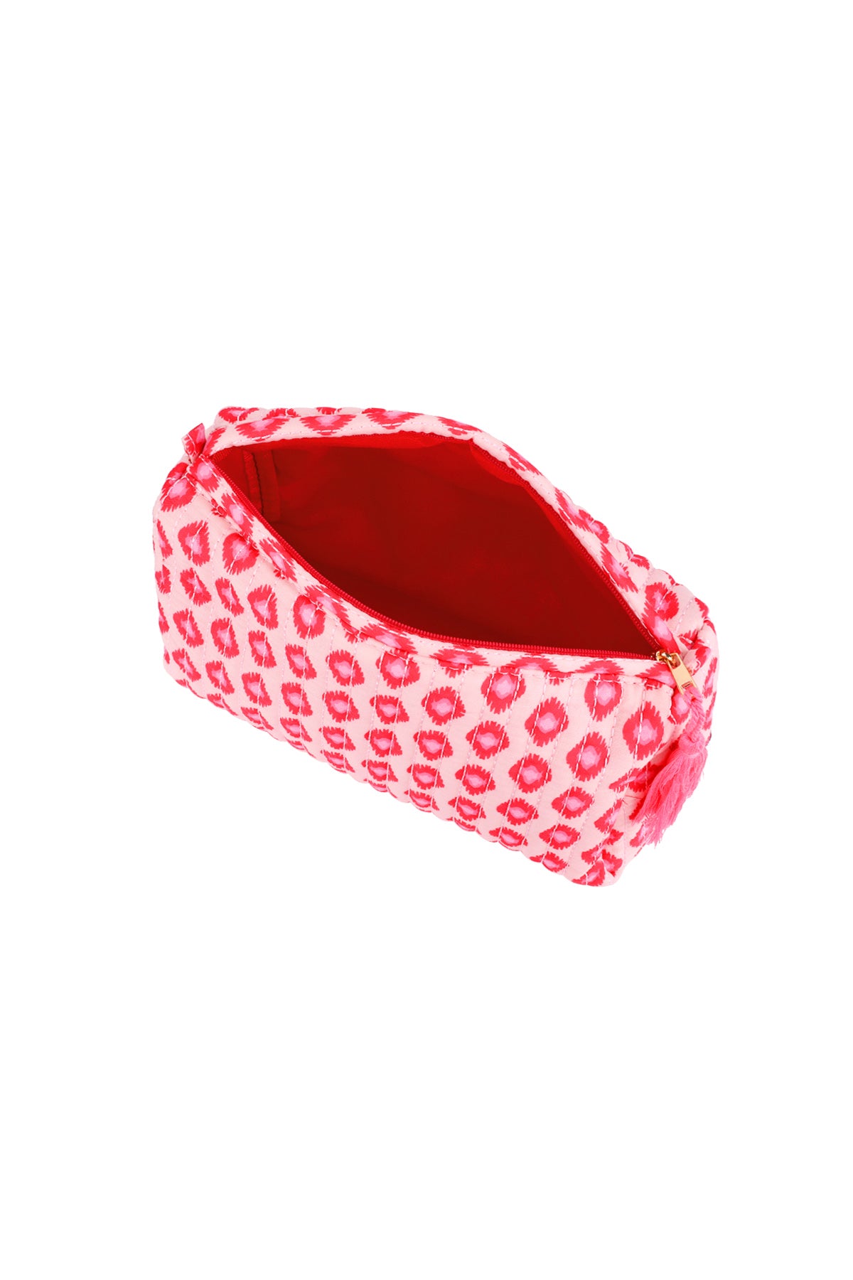 make-up tas roze en rood patroon