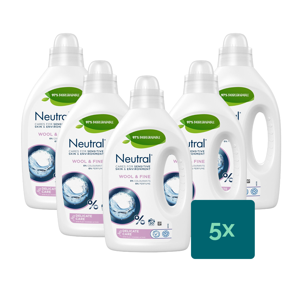 5x Neutral Vloeibaar Wasmiddel Fijn (5x 1L) Neutral