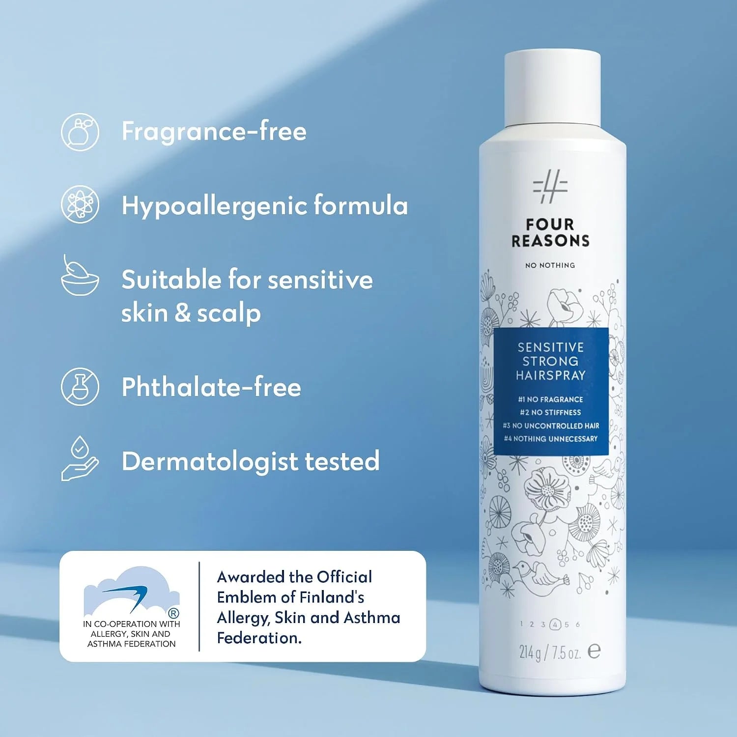 Four Reasons No Nothing Sensitive Strong Hairspray (300 ML)
