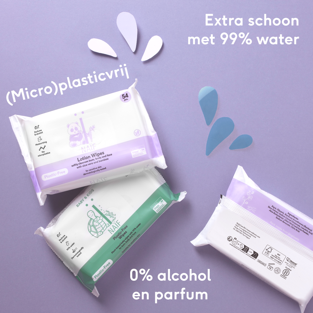 Naïf Plasticvrije Billendoekjes voor Baby & Kids (24x54 ST)