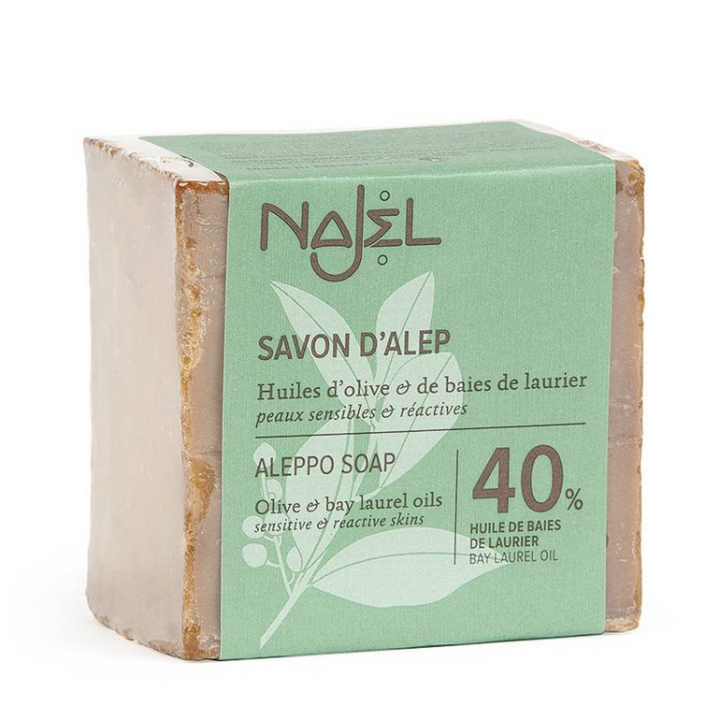Najel Aleppo zeep laurier olie 40% (185 GR) - Parfumvrij