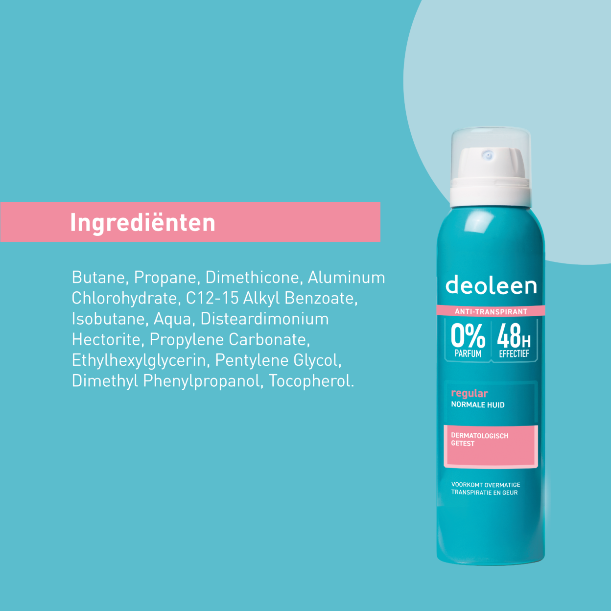 Deoleen Anti-transpirant Aerosol Regular (150 ML) - Parfumvrij