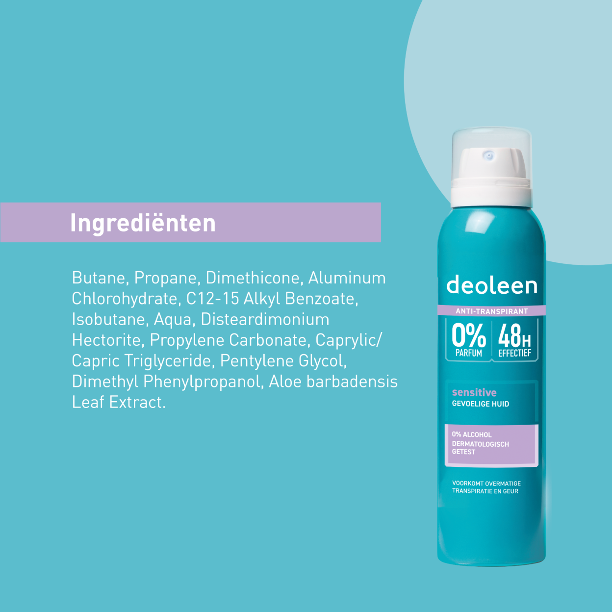 Deoleen Anti-transpirant Aerosol Sensitive (150 ML) - Parfumvrij