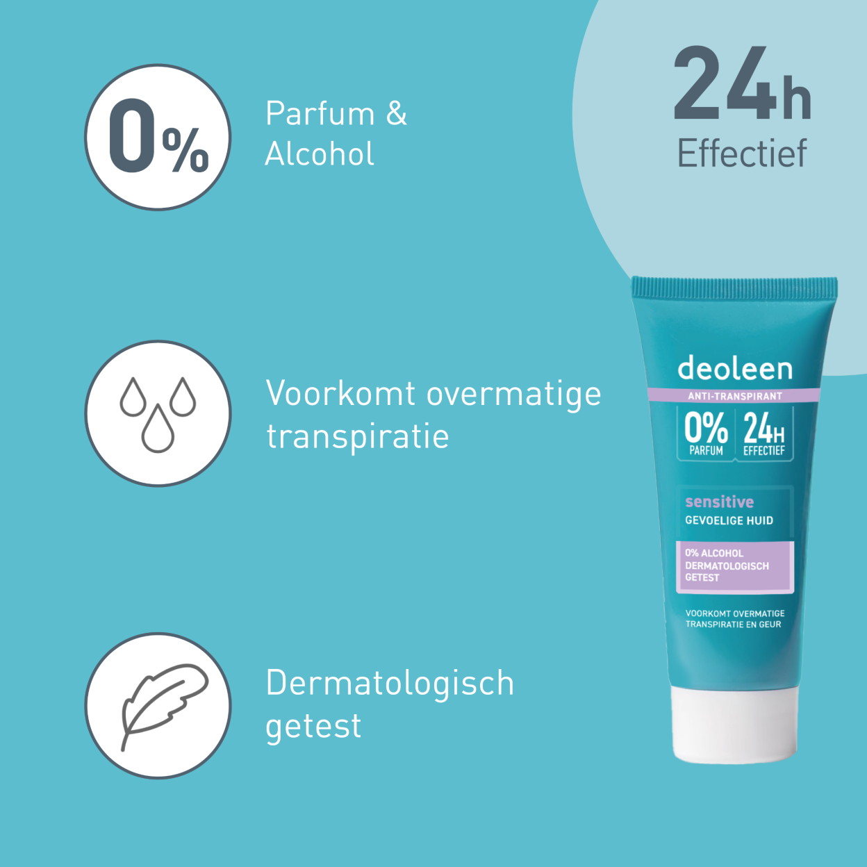 Deoleen Anti-transpirant Crème Sensitive (50 ML) - Parfumvrij