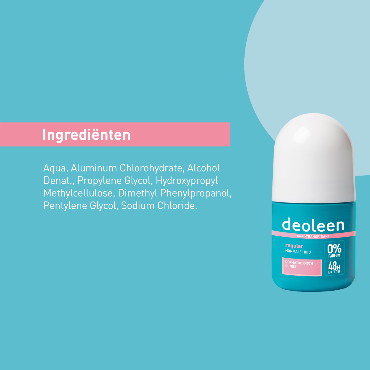 Deoleen Anti-transpirant Roller Regular (50 ML) - Parfumvrij
