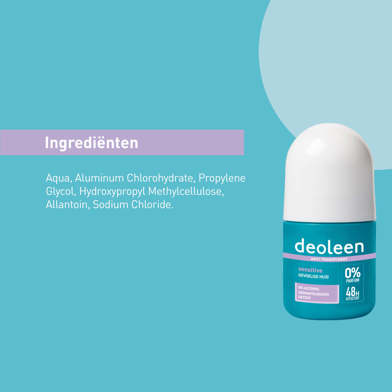 Deoleen Anti-transpirant Roller Sensitive (50 ML) - Parfumvrij