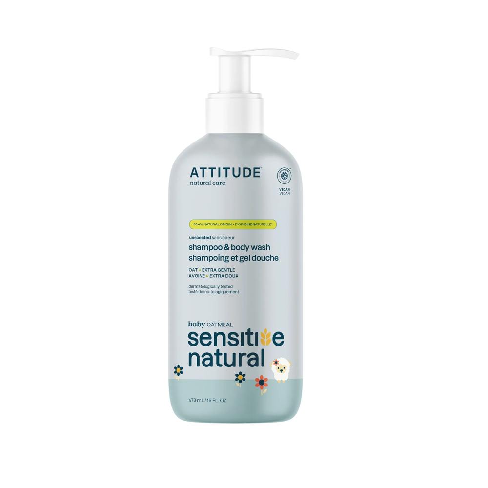 ATTITUDE Sensitive Skin Baby Care, 2in1 Haar & Body wash (473 ML) Attitude
