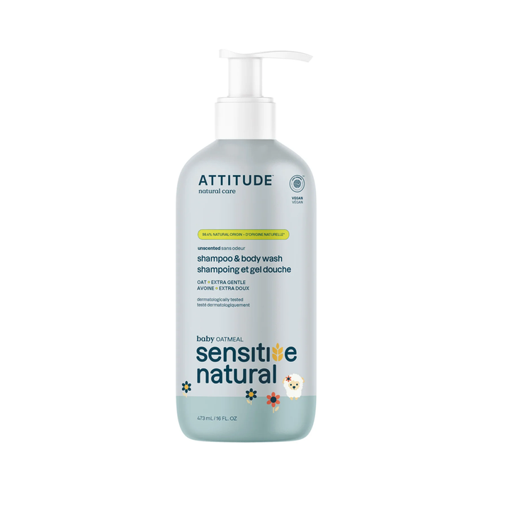 ATTITUDE Sensitive Skin Baby Care, 2in1 Haar & Body wash (473 ML) Attitude