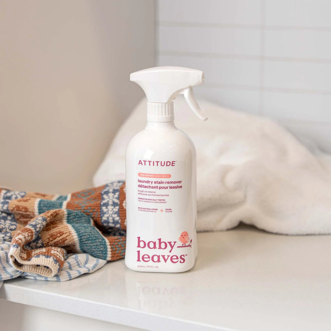 ATTITUDE  Baby Leaves Laundry Vlekverwijderaar Parfumvrij (800 ML) Attitude