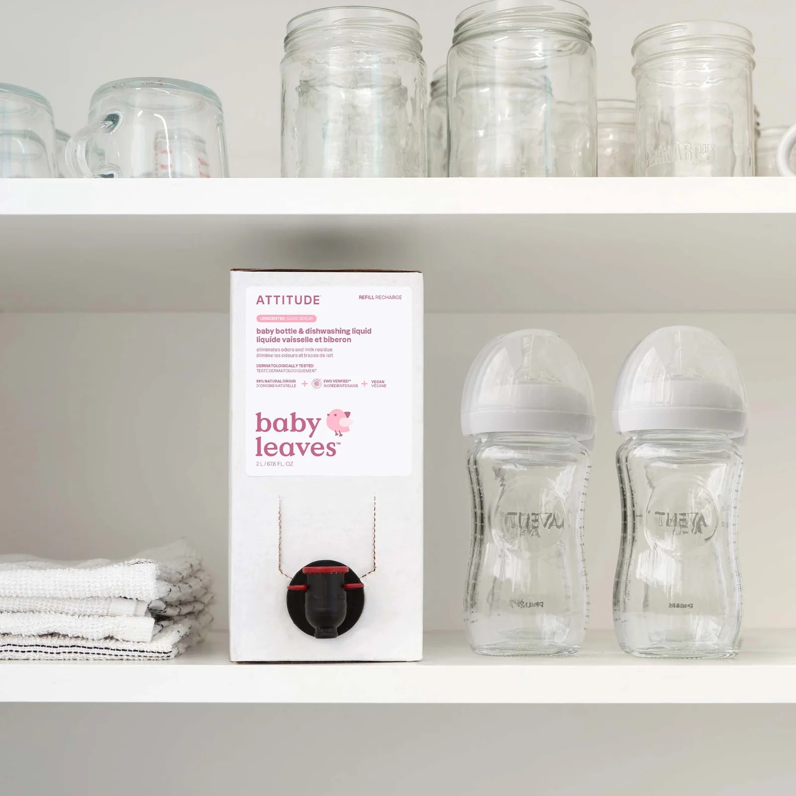 ATTITUDE Baby Leaves Afwasmiddel voor babyproducten navulling (2000 ML) Attitude