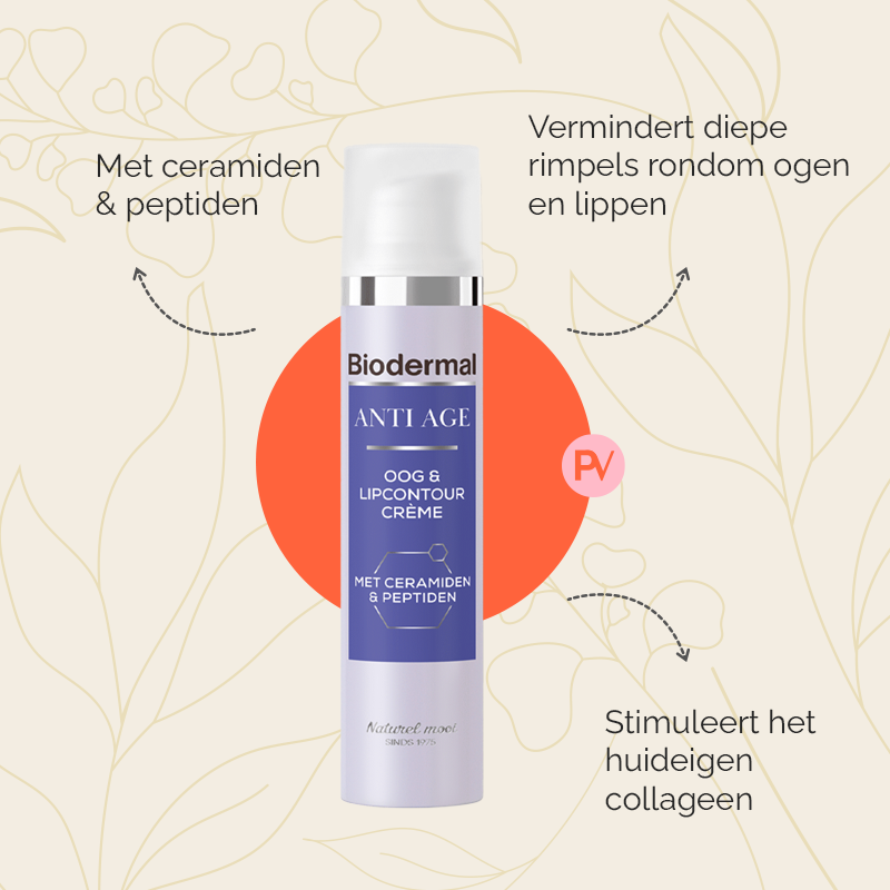 Parfumvrije anti age creme voor lippen en ogen van Biodermal