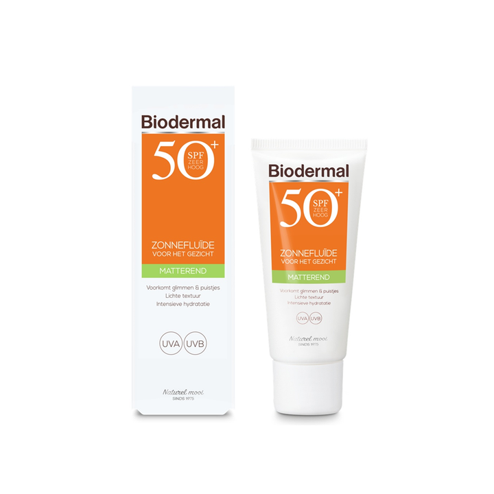 Biodermal SPF50+ Matterende Zonnefluïde voor je Gezicht (40 ML)