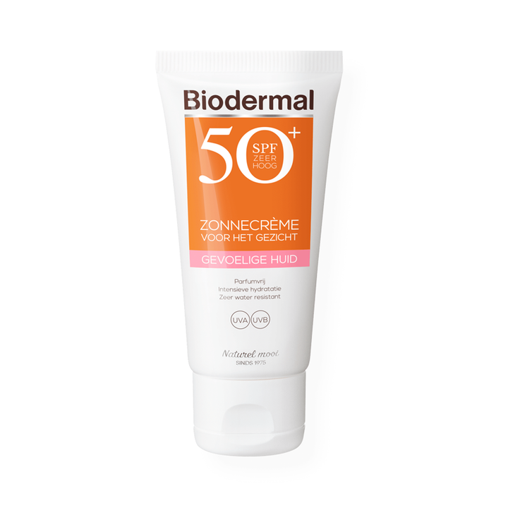 Biodermal Gevoelige Huid Zonnecrème Gezicht SPF50+ (50 ML)
