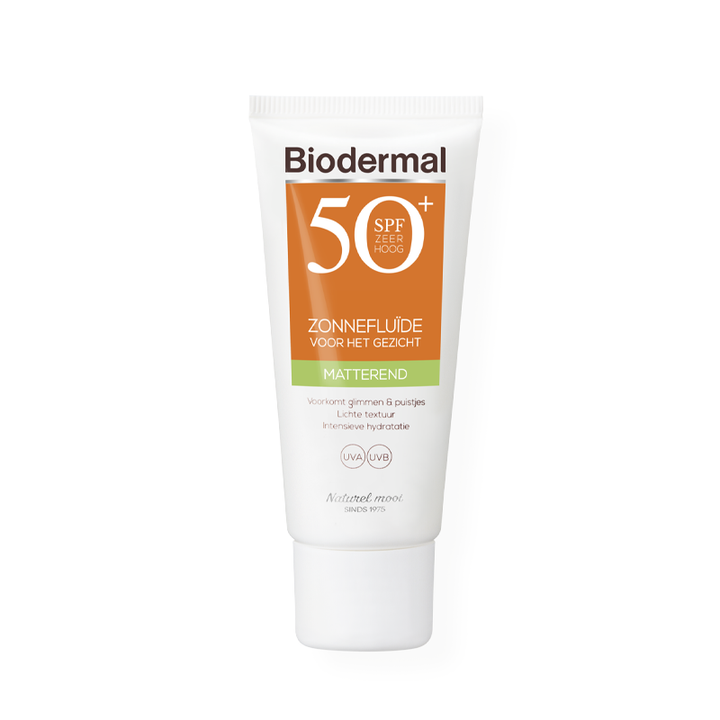 Biodermal Matterende Zonnefluïde Gezicht SPF50+ (40 ML)
