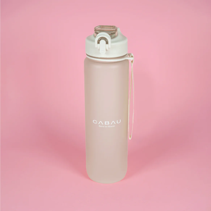 Cabau Lifestyle Bloom Water Bottle Beige without flowers Cabau Lifestyle