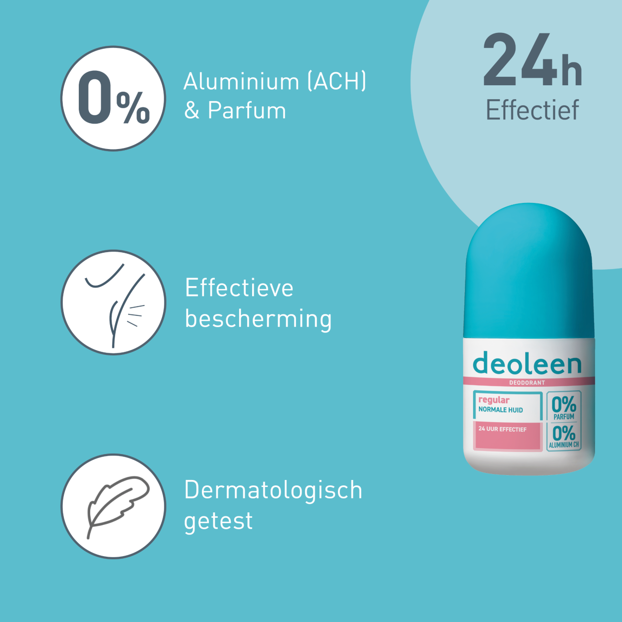 Deoleen Deodorant Roller Regular 0% (50 ML) - Parfumvrij