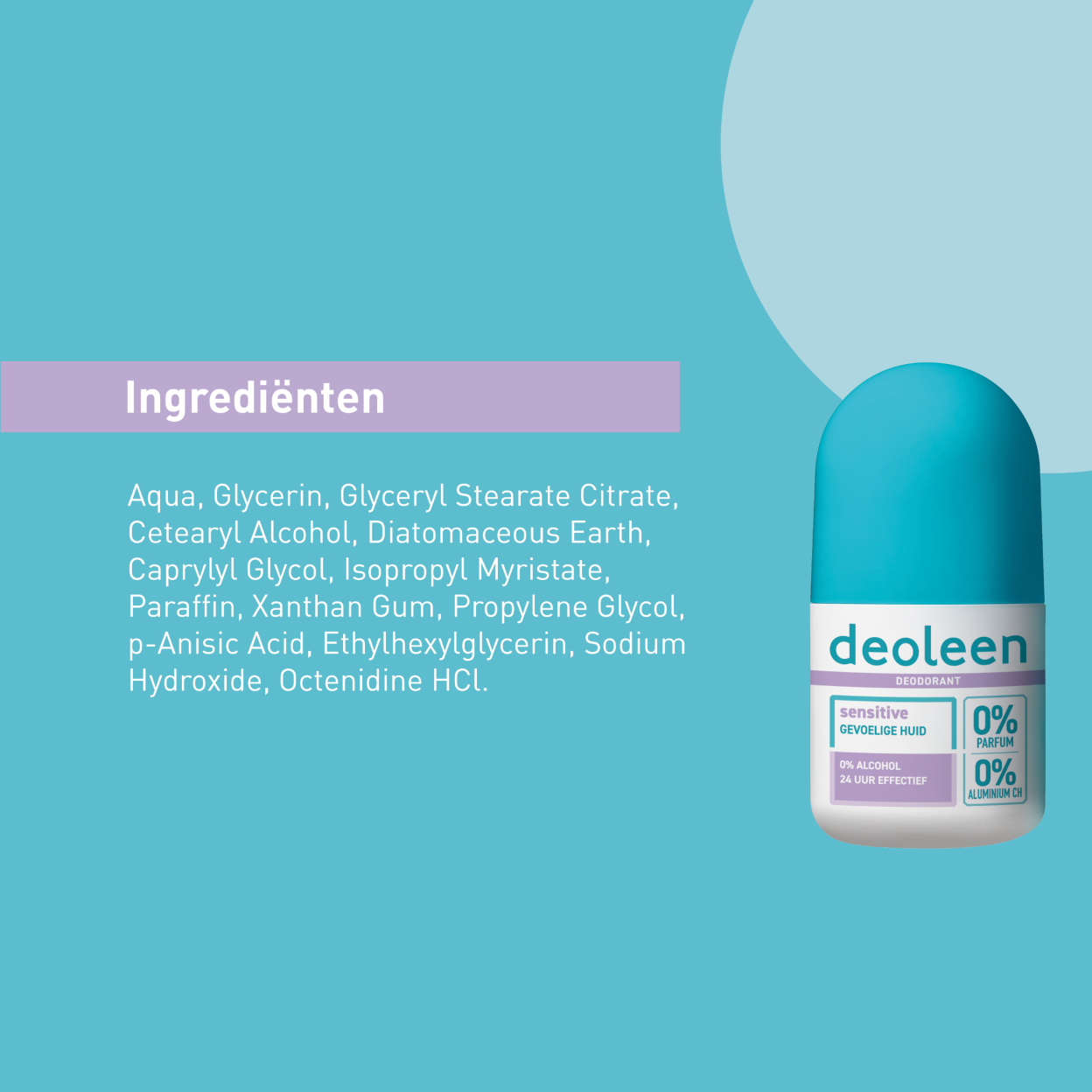 Deoleen Deodorant Roller Sensitive 0% (50 ML) - Parfumvrij