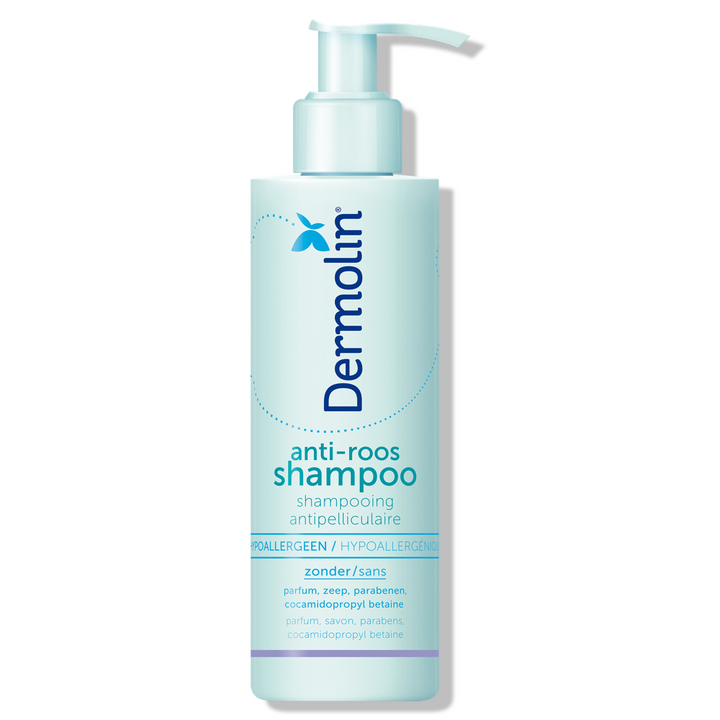 Dermolin anti-roos shampoo parfumvrij, milde verzorging tegen roos bij een gevoelige hoofdhuid