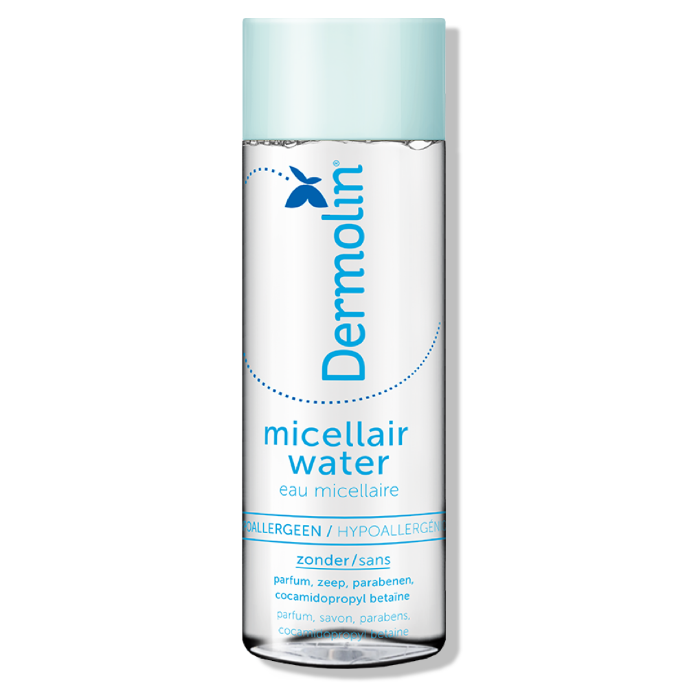 Dermolin micellair water parfumvrij, zachte reiniging en make-up remover voor de gevoelige huid
