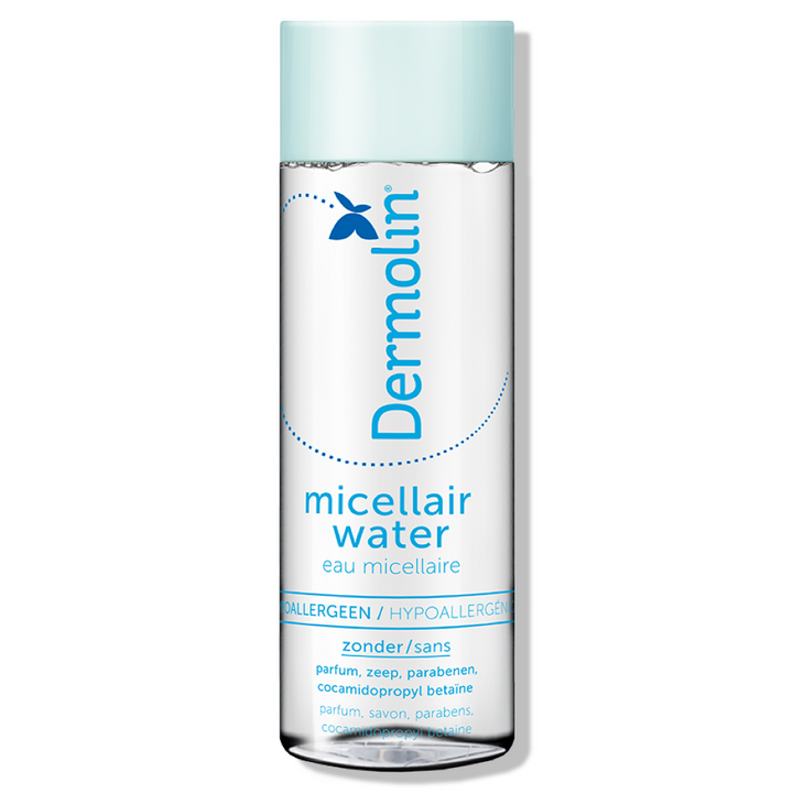 Dermolin micellair water parfumvrij, zachte reiniging en make-up remover voor de gevoelige huid