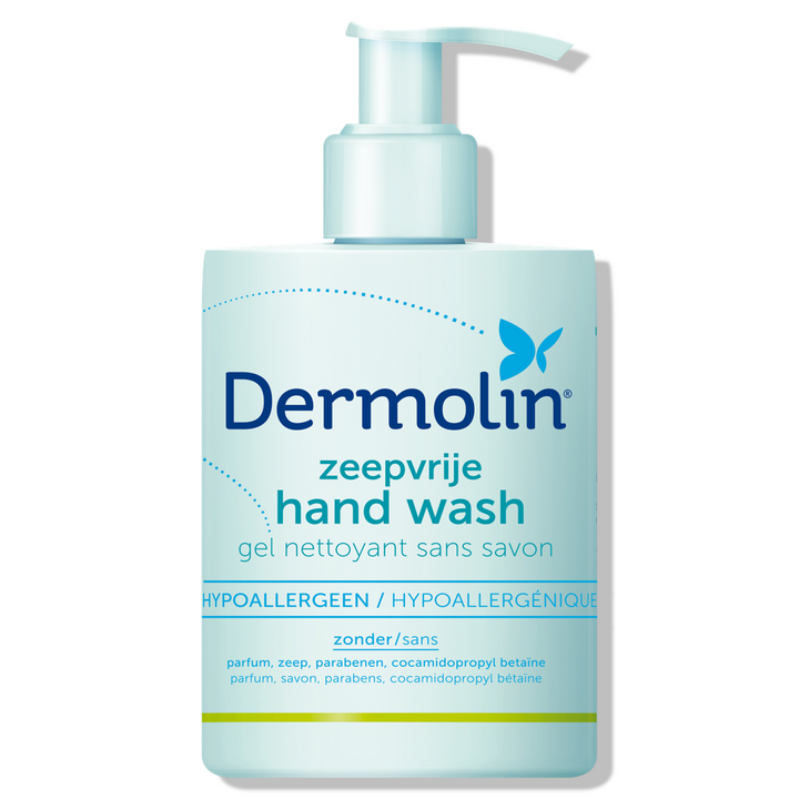 Dermolin zeepvrije handwash parfumvrij, zachte reiniging voor de gevoelige huid