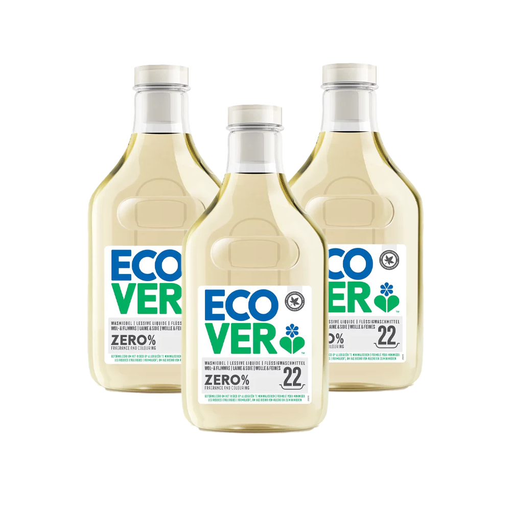 3x Ecover Zero Wol- en Fijnwasmiddel parfumvrij Ecover