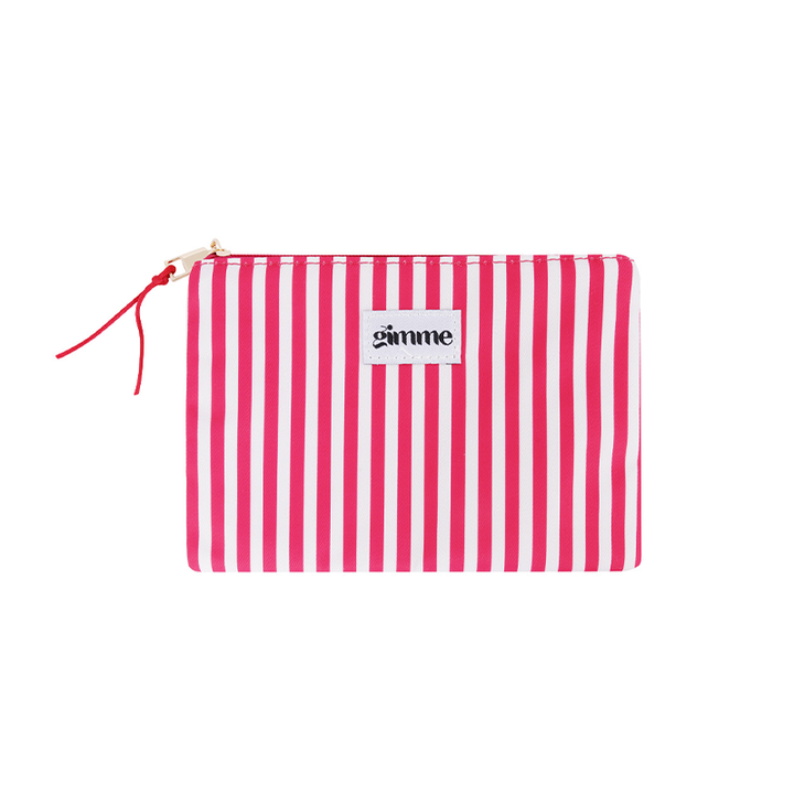 Gimme gestreepte platte roze toilettas
