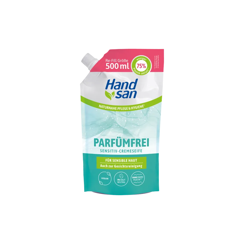 Handsan Sensitive Handzeep Parfumvrij Navulverpakking (500 ml)