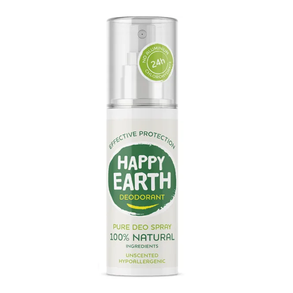 Happy Earth Pure deodorant spray unscented (100 ML) - Parfumvrij