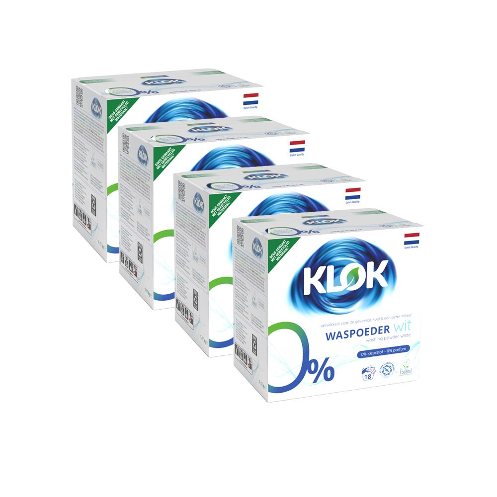 4x Klok Eco Waspoeder wit (1170 GR) Klok