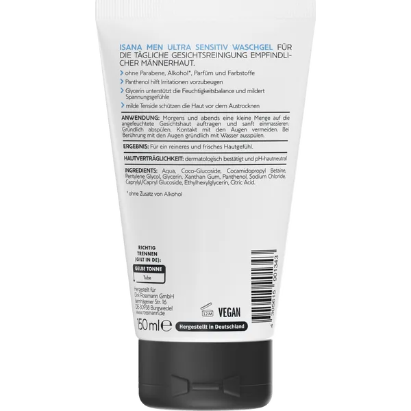ISANA MEN Gezichtseiniger Ultra Sensitiv (150 ML)