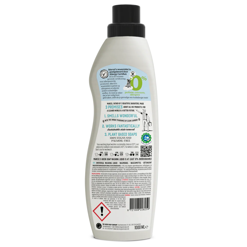Marcel's Green Soap Wasmiddel universeel 0% parfumvrij (1 L) - Parfumvrij