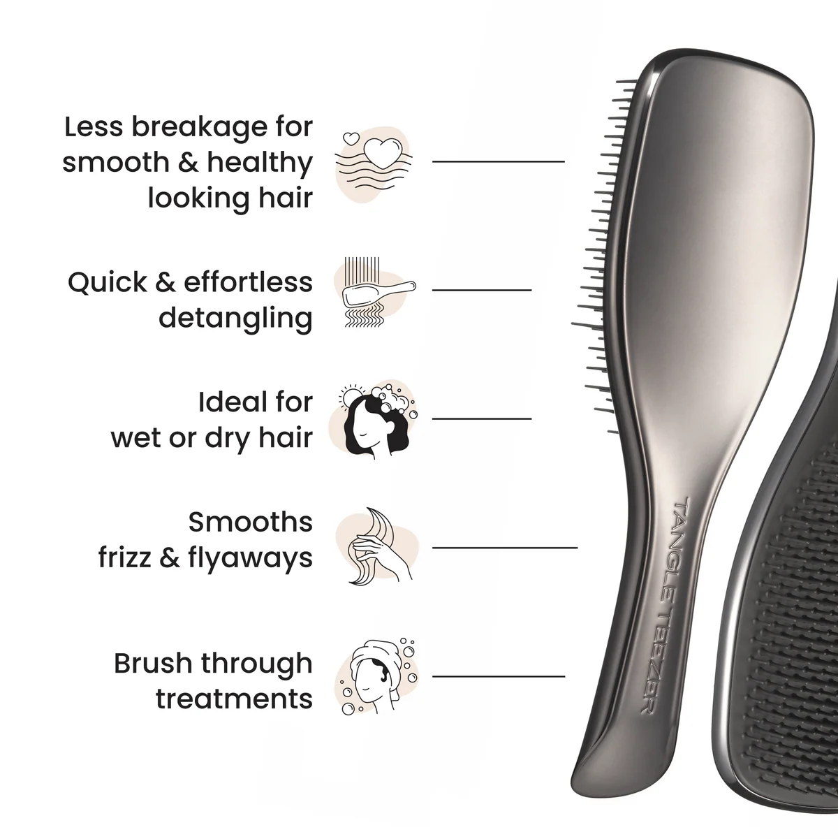 Tangle Teezer Ultimate Detangler Midnight Silver Chrome Tangle Teezer