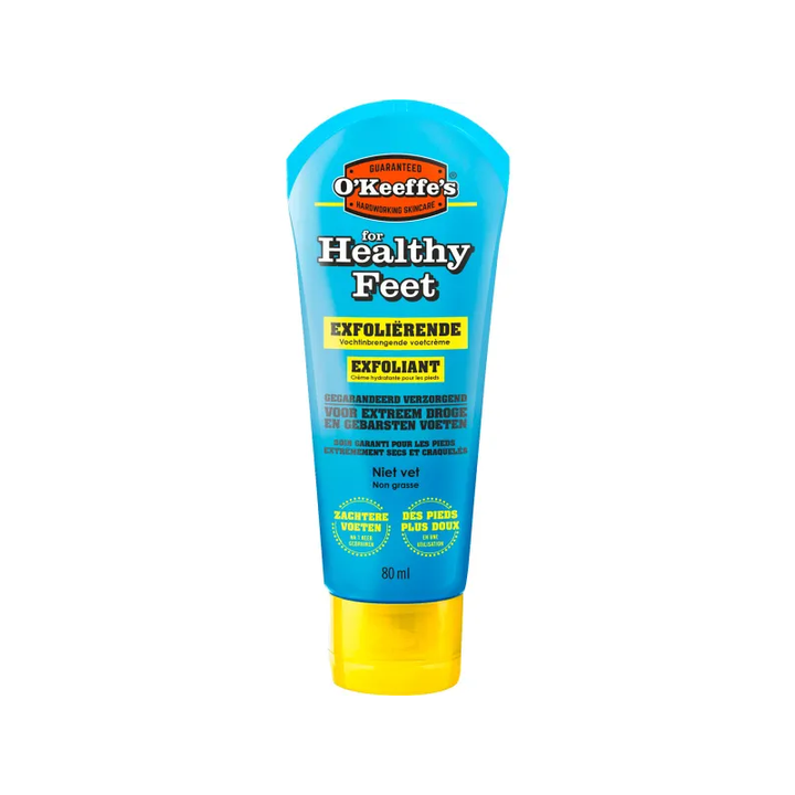 O'keeffe's voetencreme met exfoliant voor extreem droge en gebarsten voeten. Parfumvrije formule.